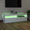 tv-skab med LED-lys 120x35x40 cm hvid højglans