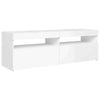 tv-skab med LED-lys 120x35x40 cm hvid højglans
