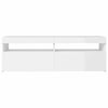 tv-skab med LED-lys 120x35x40 cm hvid højglans