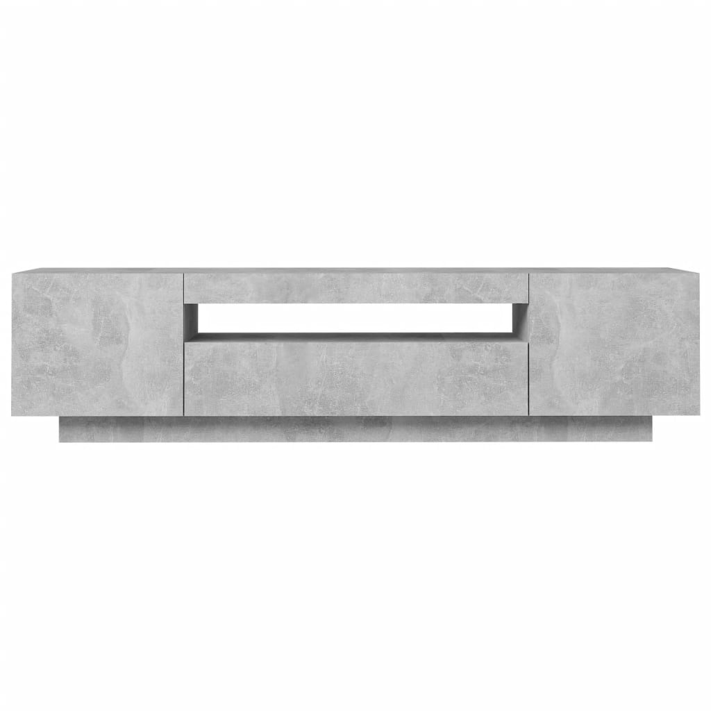 tv-skab med LED-lys 160x35x40 cm betongrå