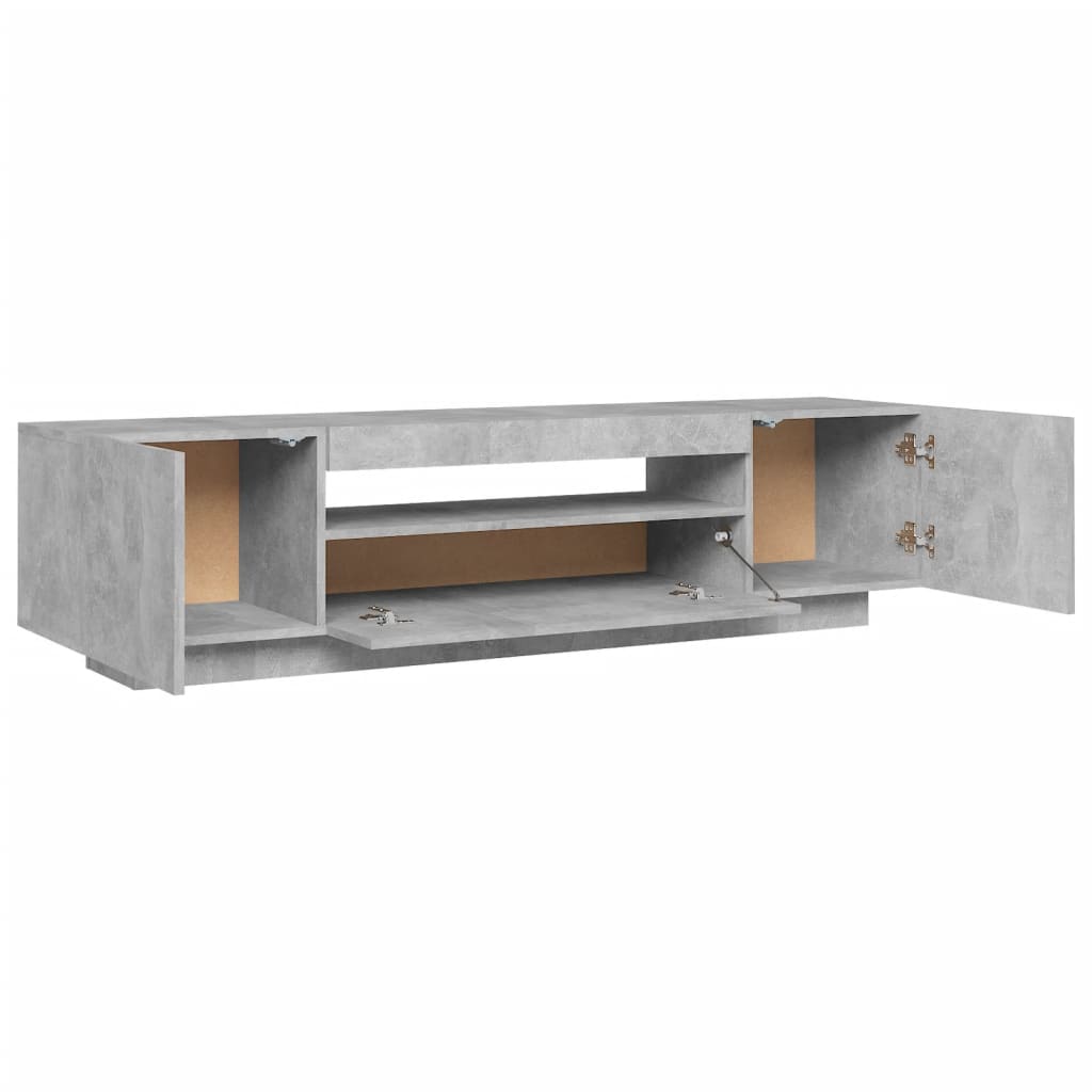 tv-skab med LED-lys 160x35x40 cm betongrå