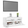 tv-skab med LED-lys 80x35x40 cm hvid højglans