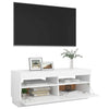tv-skab med LED-lys 100x35x40 cm hvid
