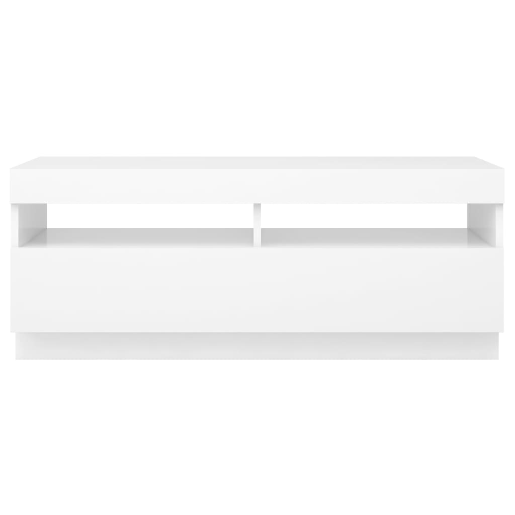 tv-skab med LED-lys 100x35x40 cm hvid