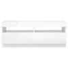 tv-skab med LED-lys 100x35x40 cm hvid højglans
