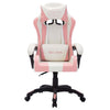 gamingstol med LED-lys RGB-farver kunstlæder pink og sort