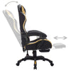 gamingstol m. LED-lys RGB-farver kunstlæder guld og sort