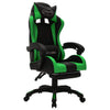 gamingstol m. LED-lys RGB-farver kunstlæder grøn og sort