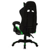 gamingstol m. LED-lys RGB-farver kunstlæder grøn og sort