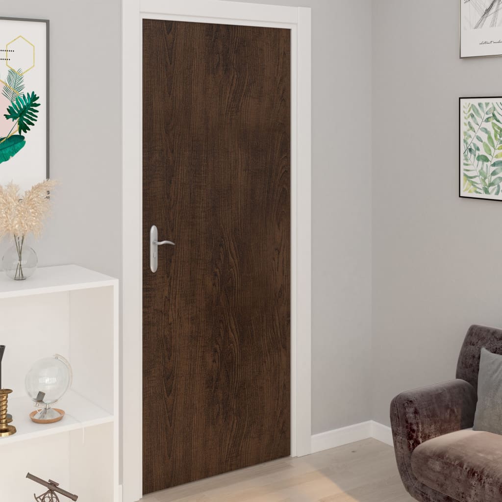 selvklæbende dørfolie 4 stk. 210x90 cm PVC mørkt egetræ