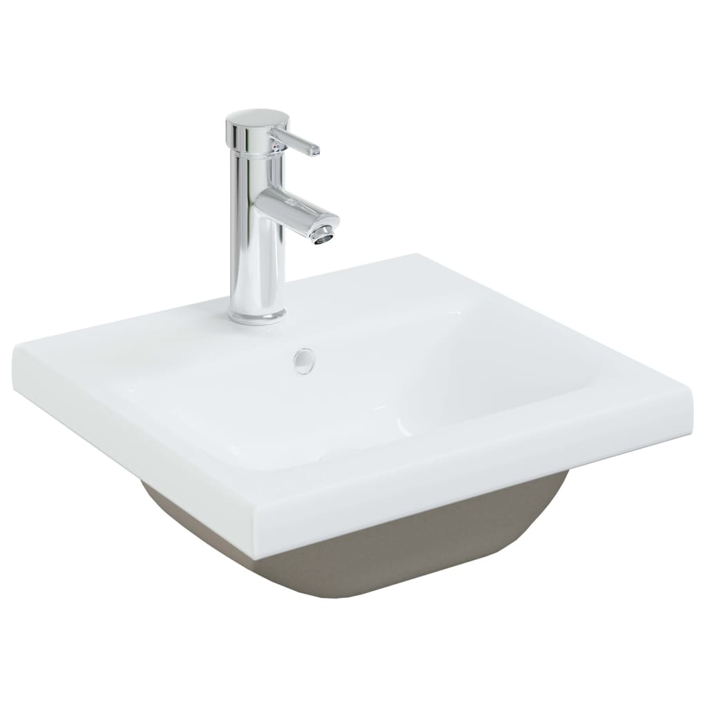 indbygget håndvask med hane 42x39x18 cm keramisk hvid