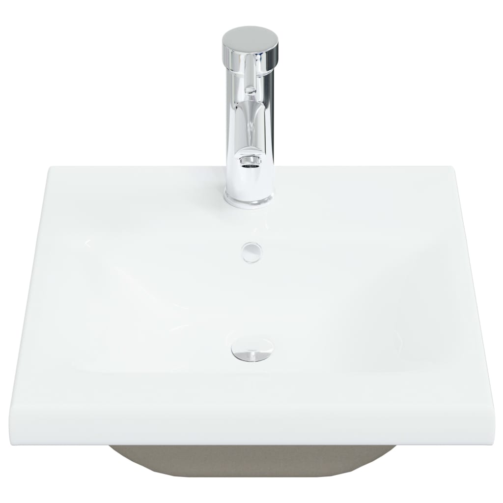 indbygget håndvask med hane 42x39x18 cm keramisk hvid