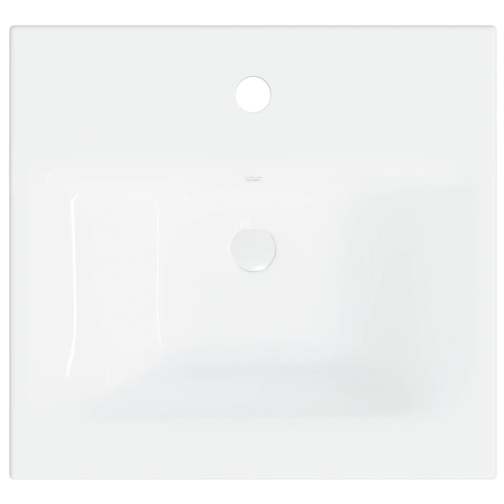 indbygget håndvask med hane 42x39x18 cm keramisk hvid