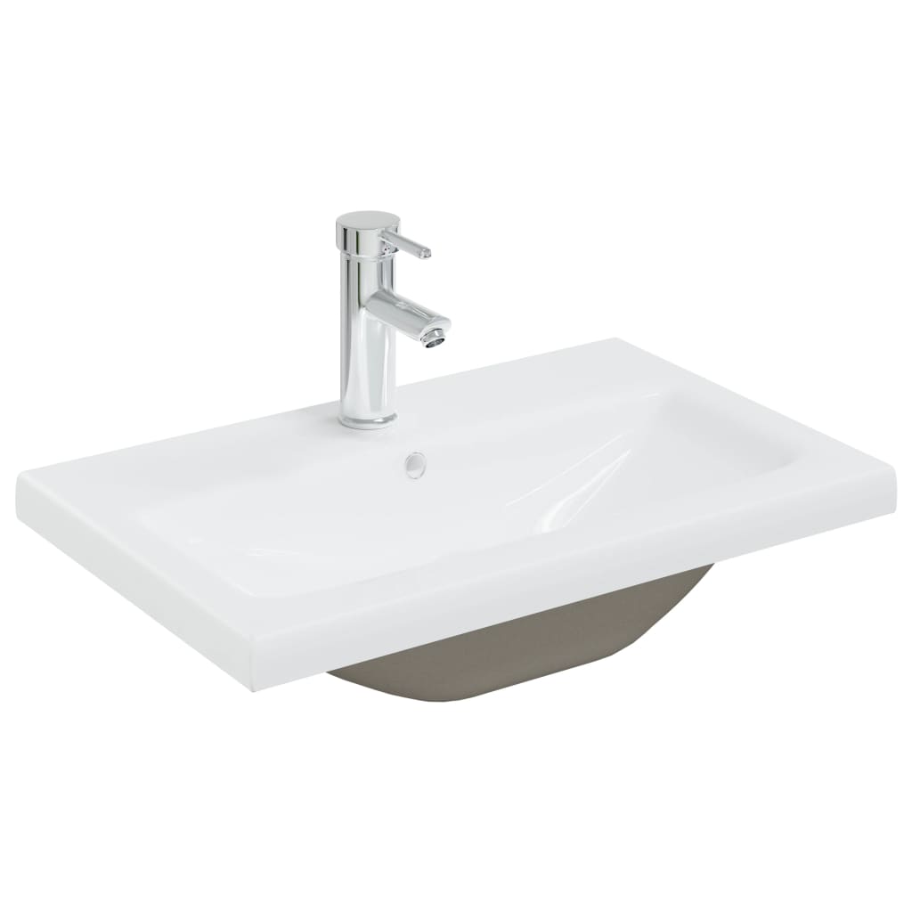 indbygget håndvask med hane 61x39x18 cm keramisk hvid