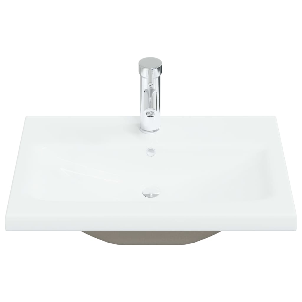 indbygget håndvask med hane 61x39x18 cm keramisk hvid