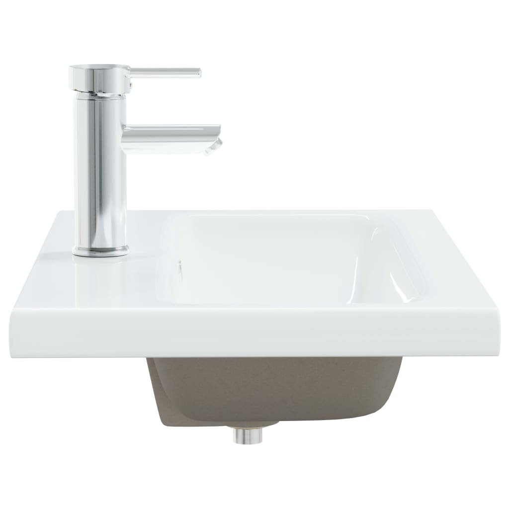 indbygget håndvask med hane 61x39x18 cm keramisk hvid
