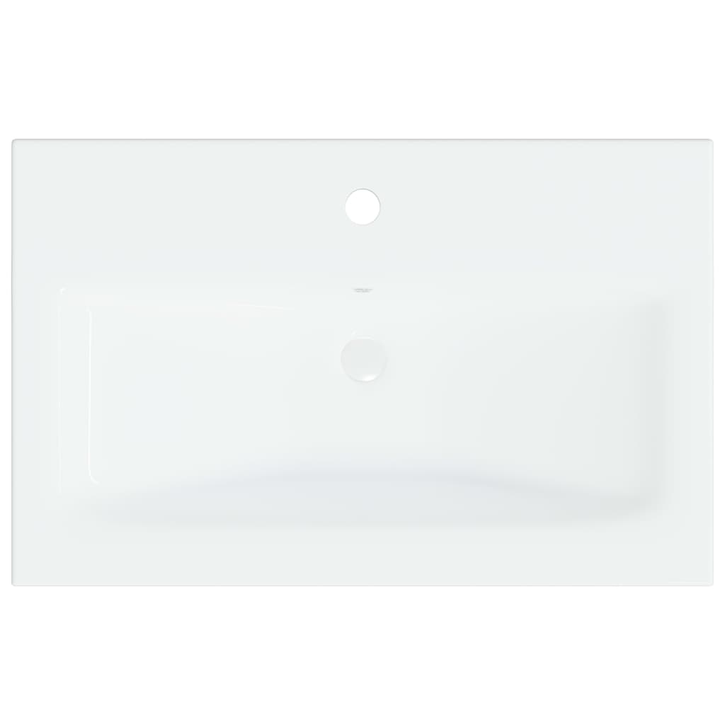 indbygget håndvask med hane 61x39x18 cm keramisk hvid