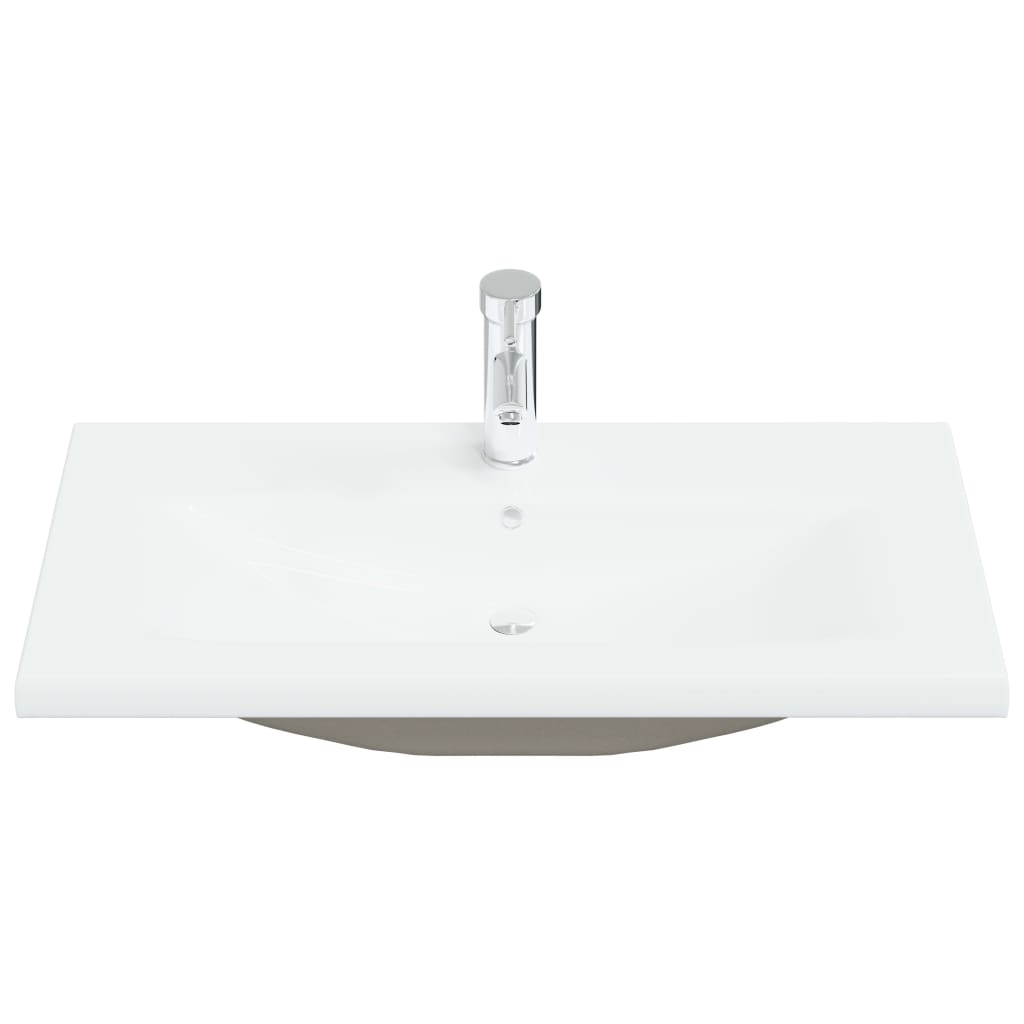 indbygget håndvask med hane 81x39x18 cm keramisk hvid