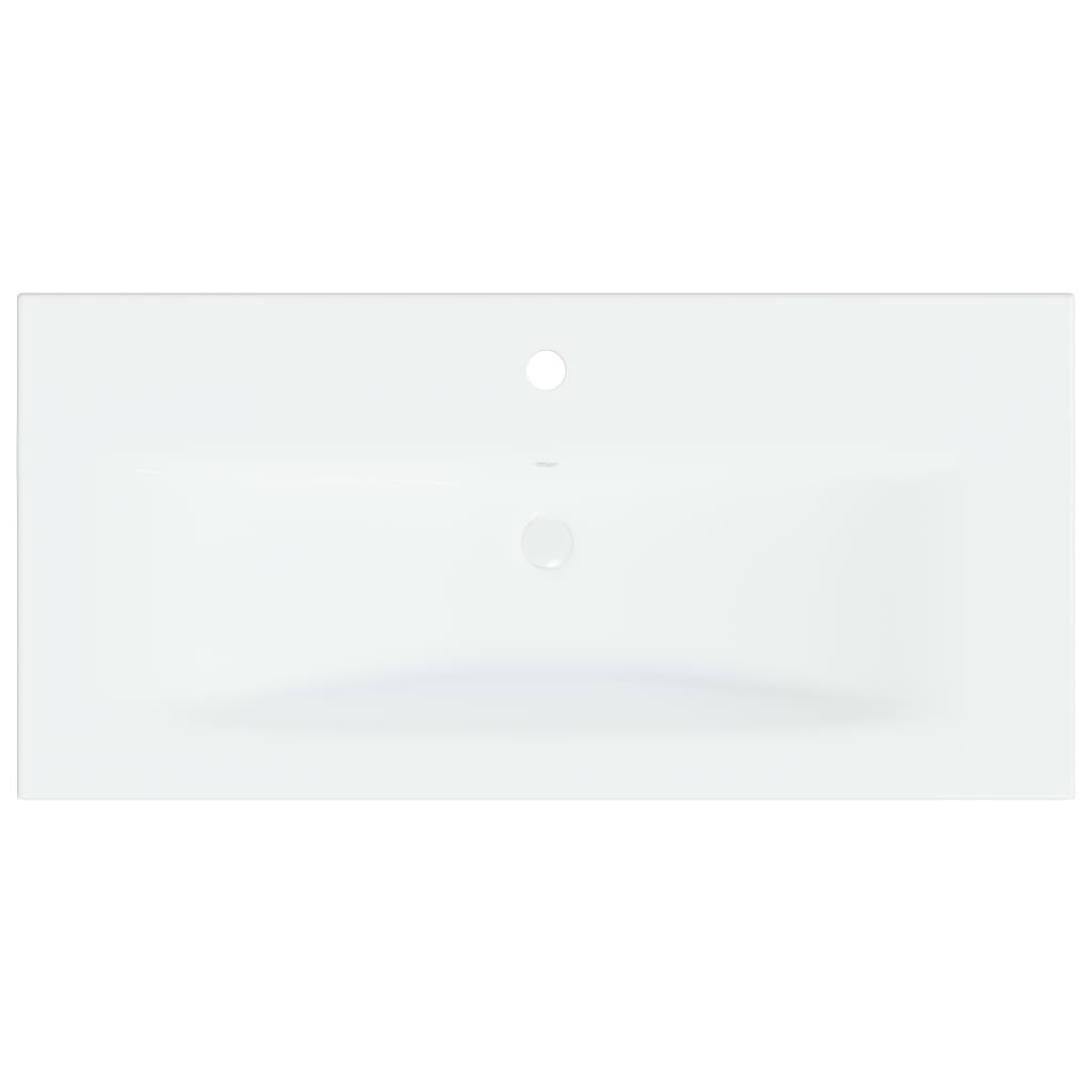 indbygget håndvask med hane 81x39x18 cm keramisk hvid
