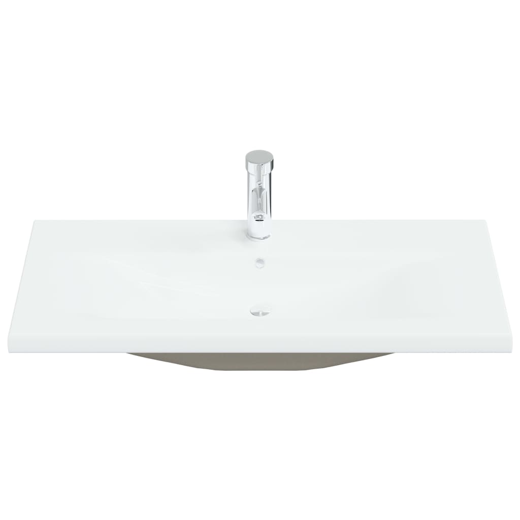 indbygget håndvask med hane 91x39x18 cm keramisk hvid