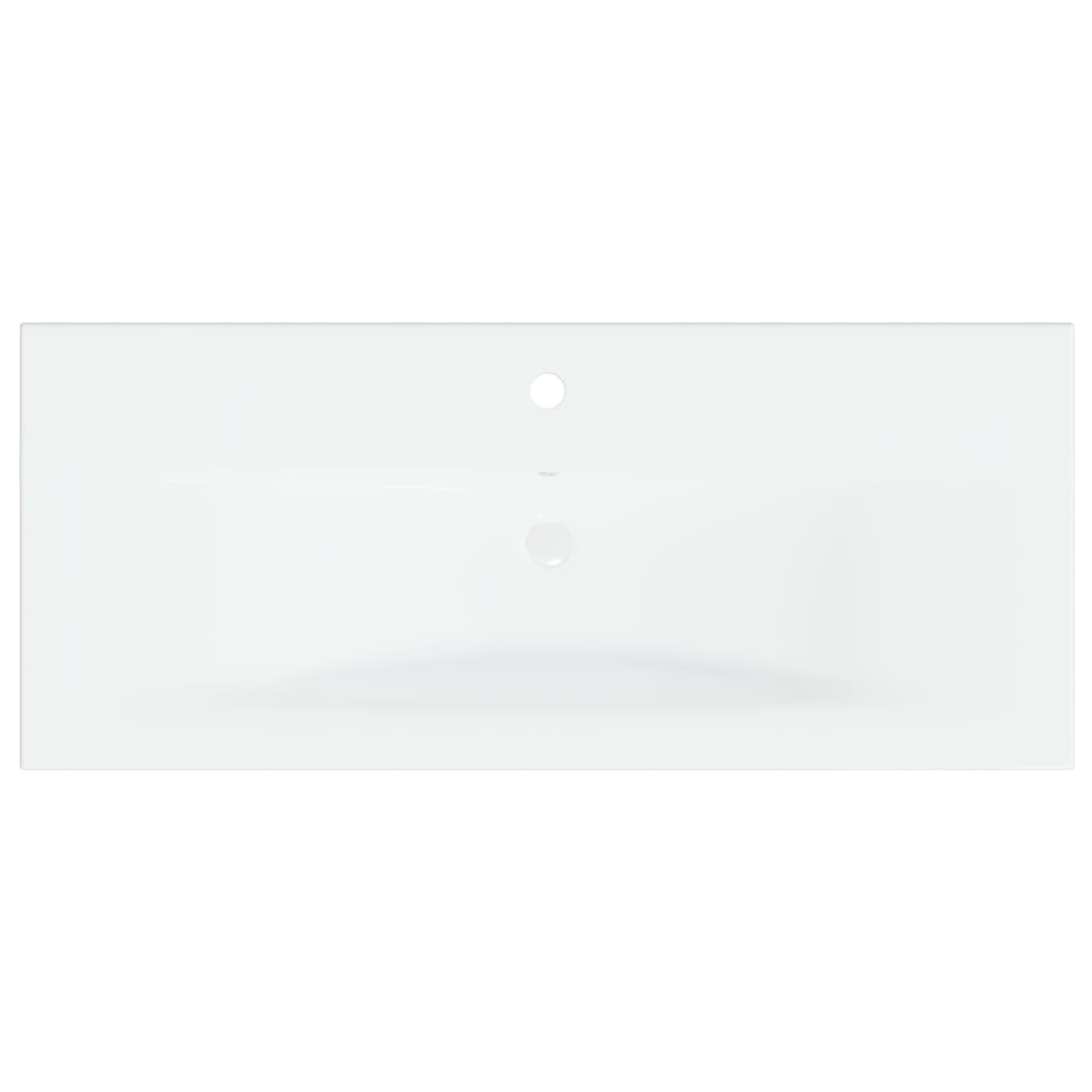 indbygget håndvask med hane 91x39x18 cm keramisk hvid