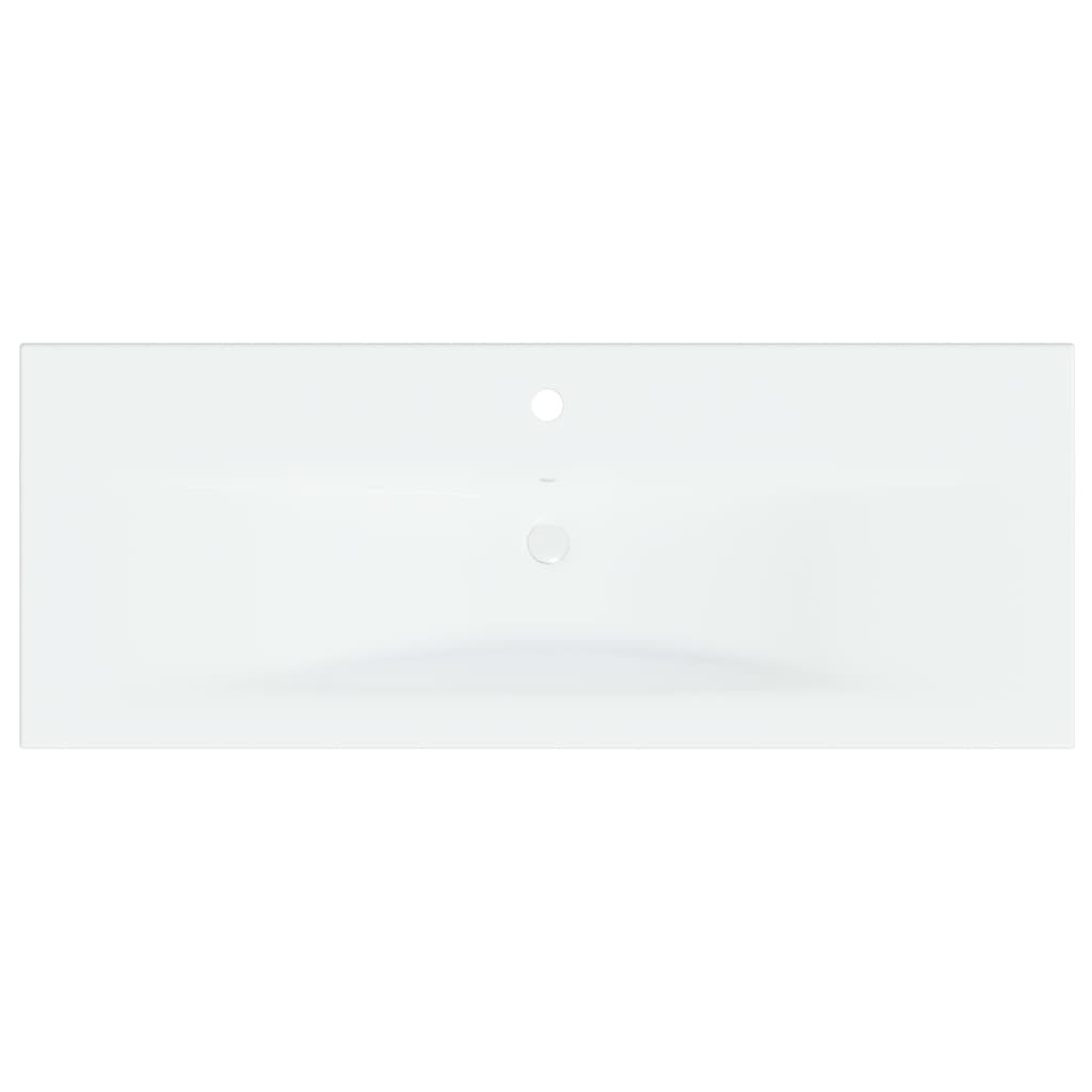 indbygget håndvask med hane 101x39x18 cm keramisk hvid