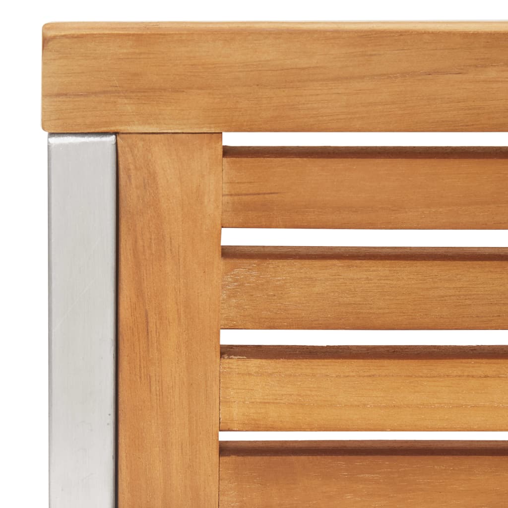 havestole med hynder 2 stk. massivt teaktræ og stål