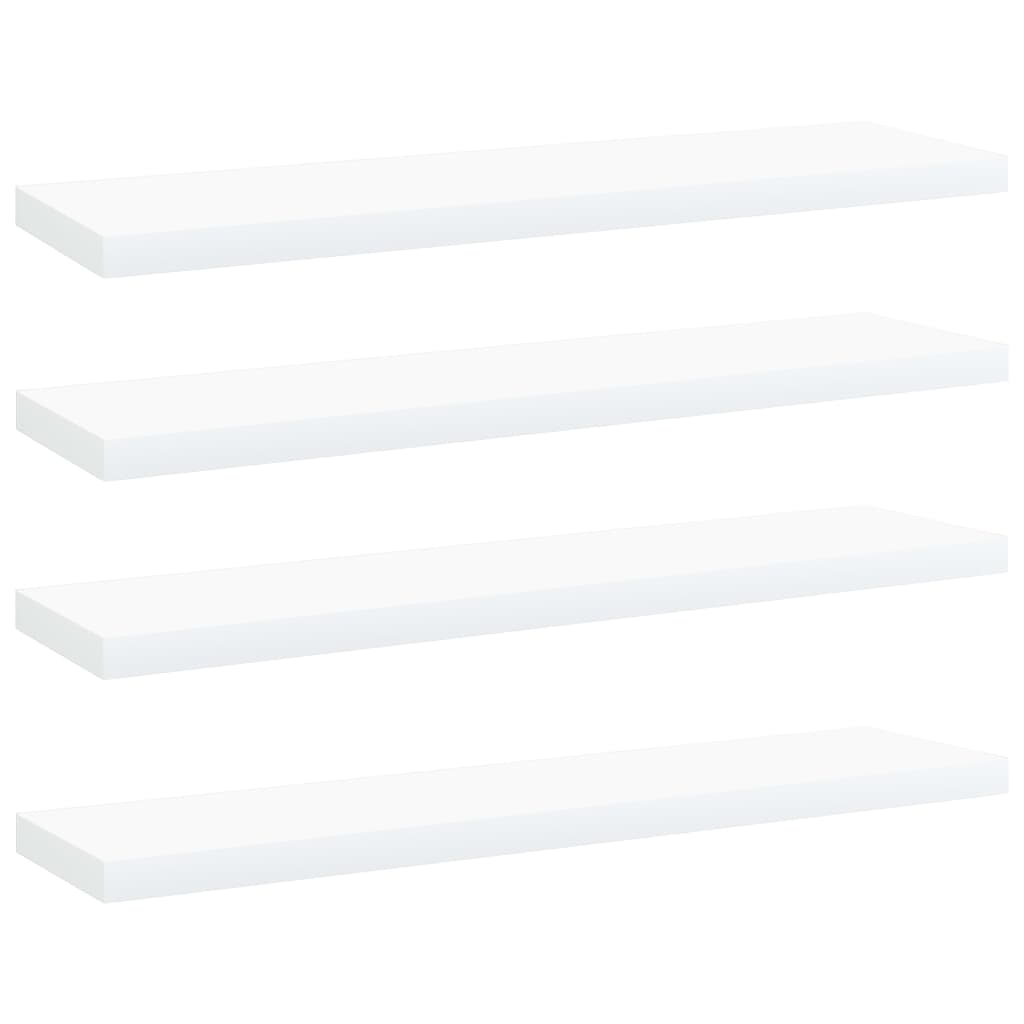 boghylder 4 stk. 40x10x1,5 cm konstrueret træ hvid