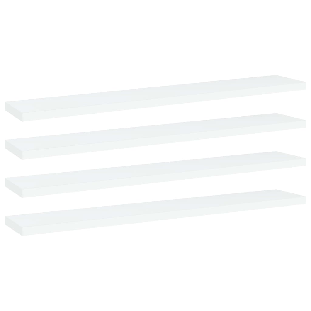 boghylder 4 stk. 60x10x1,5 cm konstrueret træ hvid
