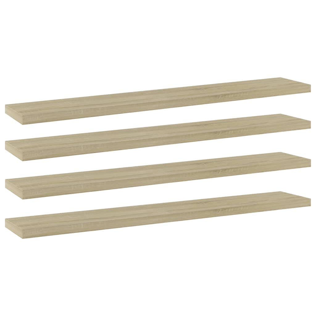 boghylder 4 stk. 60x10x1,5 cm konstrueret træ sonoma-eg