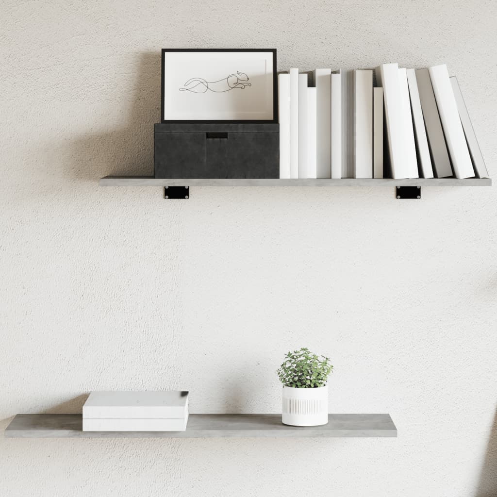 boghylder 4 stk. 80x20x1,5 cm konstrueret træ betongrå