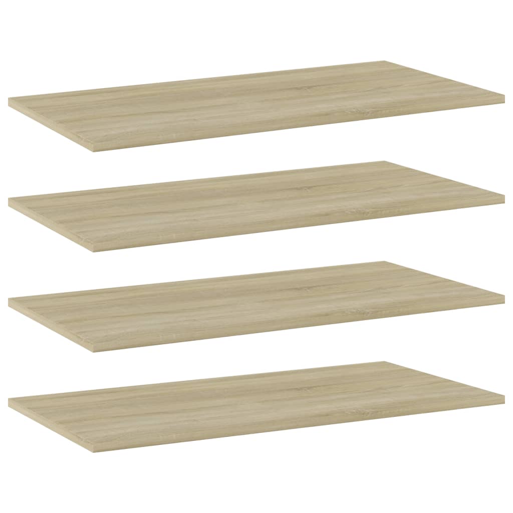 boghylder 4 stk. 80x40x1,5 cm konstrueret træ sonoma-eg