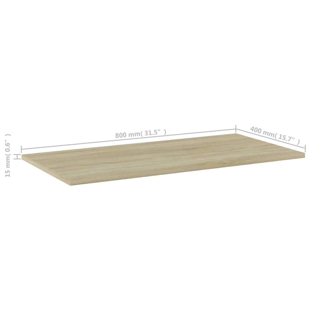 boghylder 4 stk. 80x40x1,5 cm konstrueret træ sonoma-eg