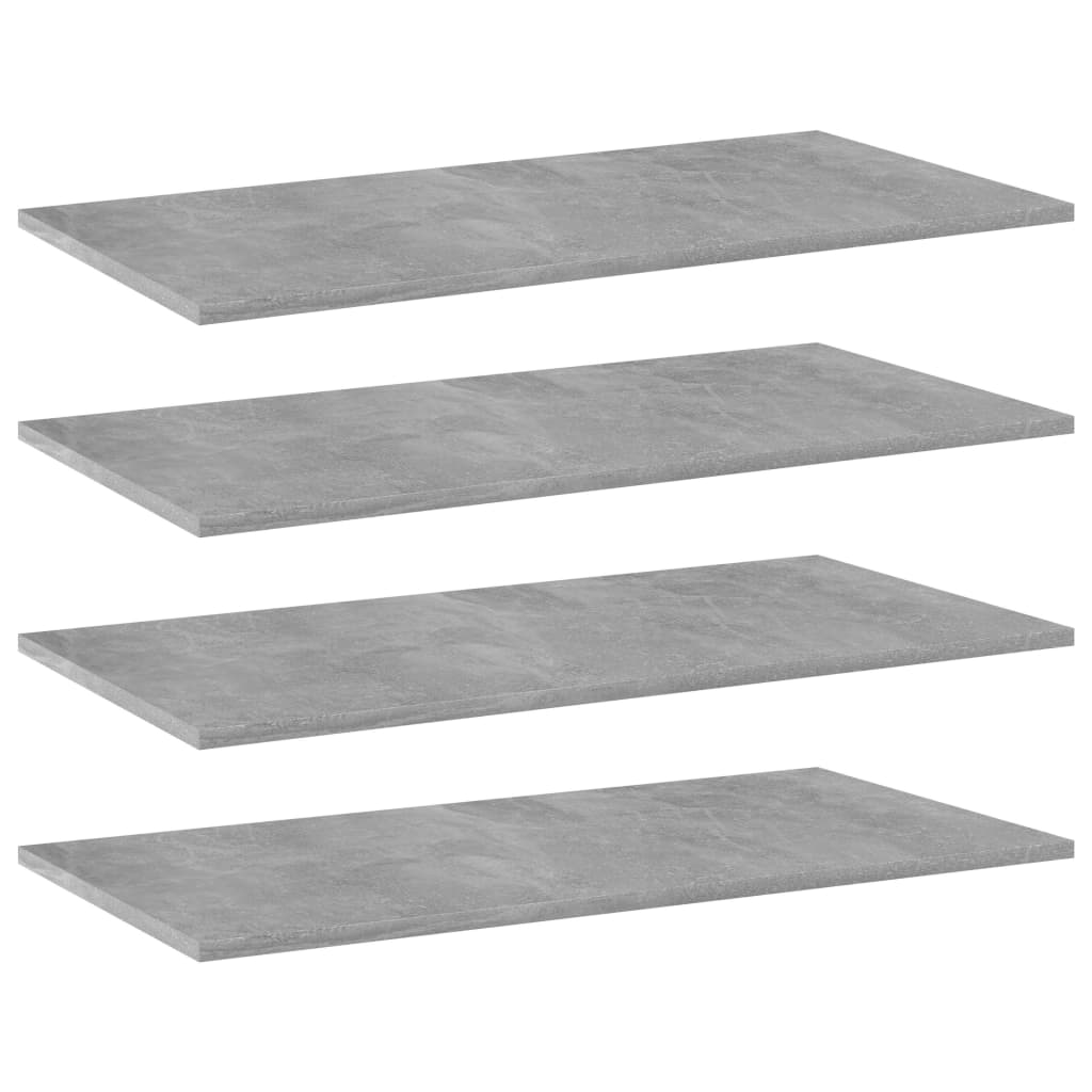 boghylder 4 stk. 80x40x1,5 cm konstrueret træ betongrå