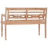 Batavia-bænk 120 cm massivt teaktræ hvidtet finish