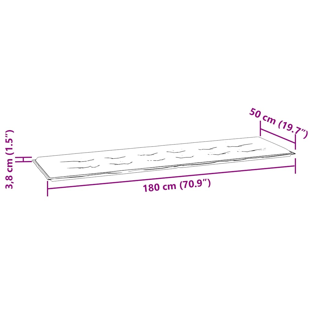 havebænk med gråbrun hynde 175 cm massivt teaktræ