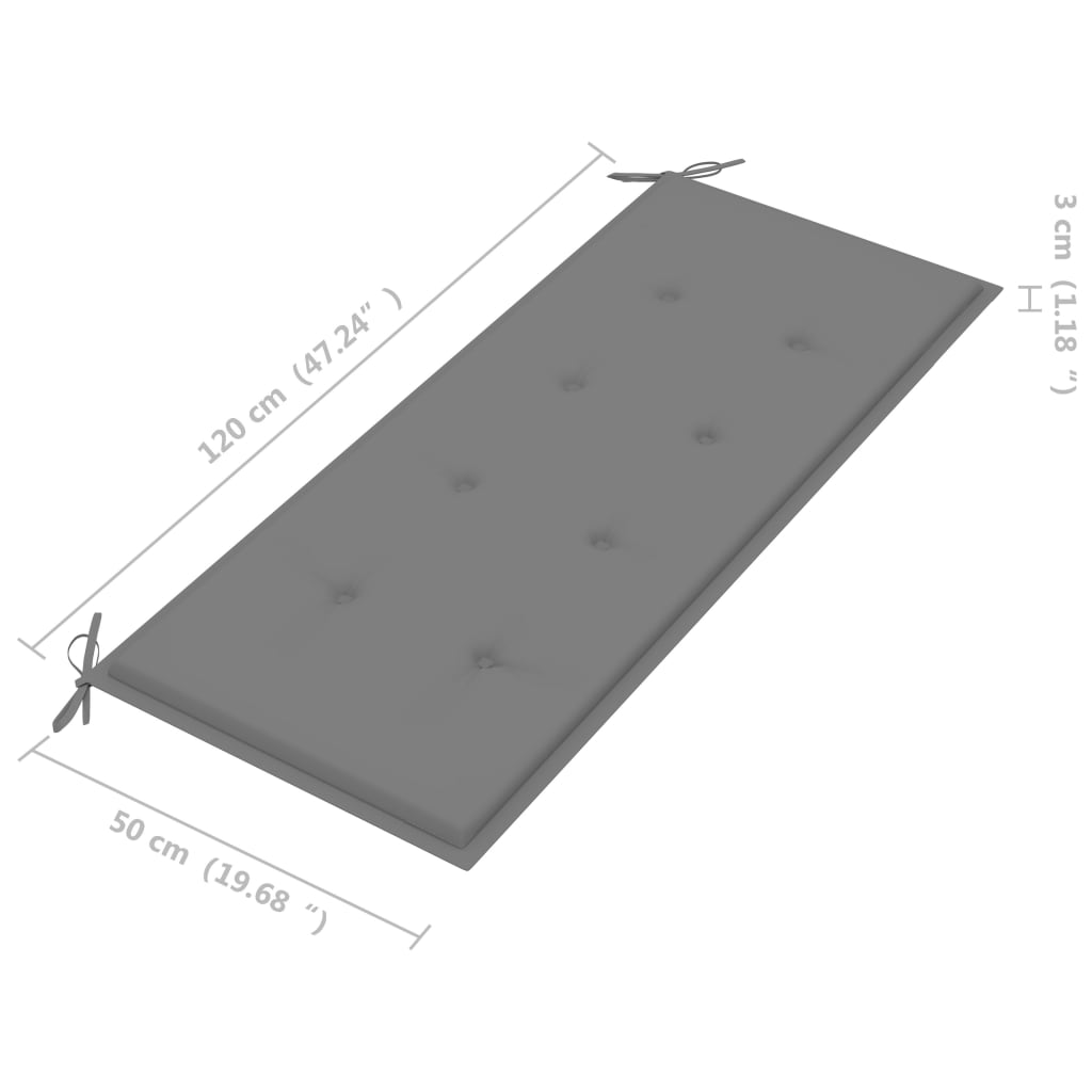 foldbar havebænk med hynde 118 cm bambus