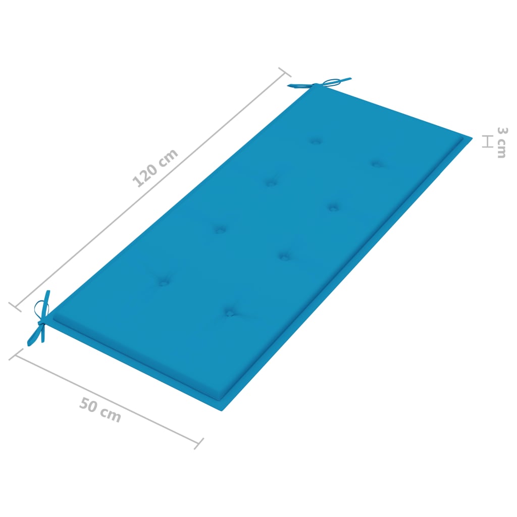 foldbar havebænk med hynde 118 cm bambus
