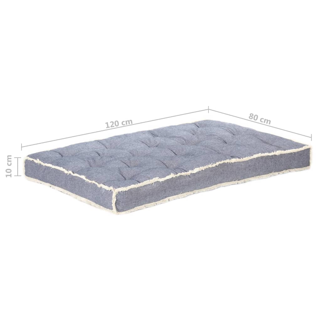 hynde til pallesofa 120x80x10 cm blå