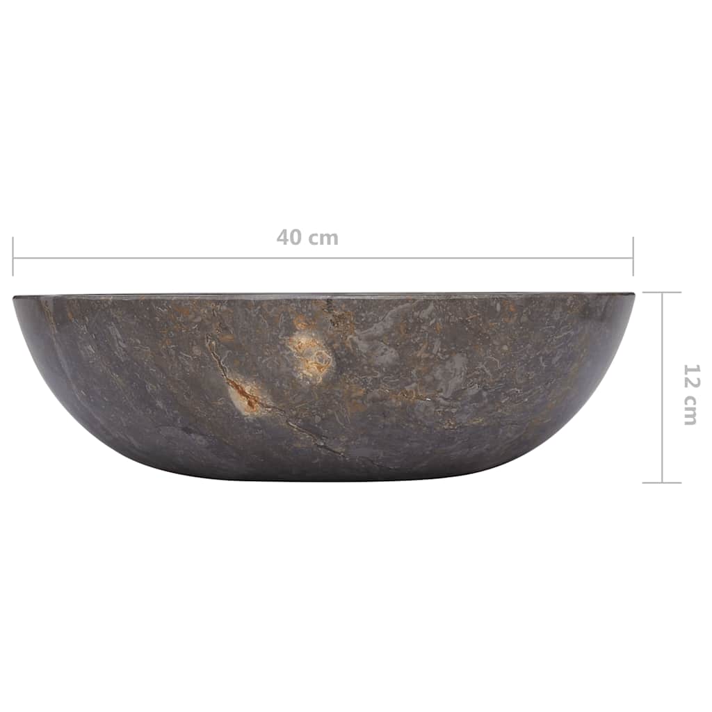 håndvask Ø40x12 cm marmor grå