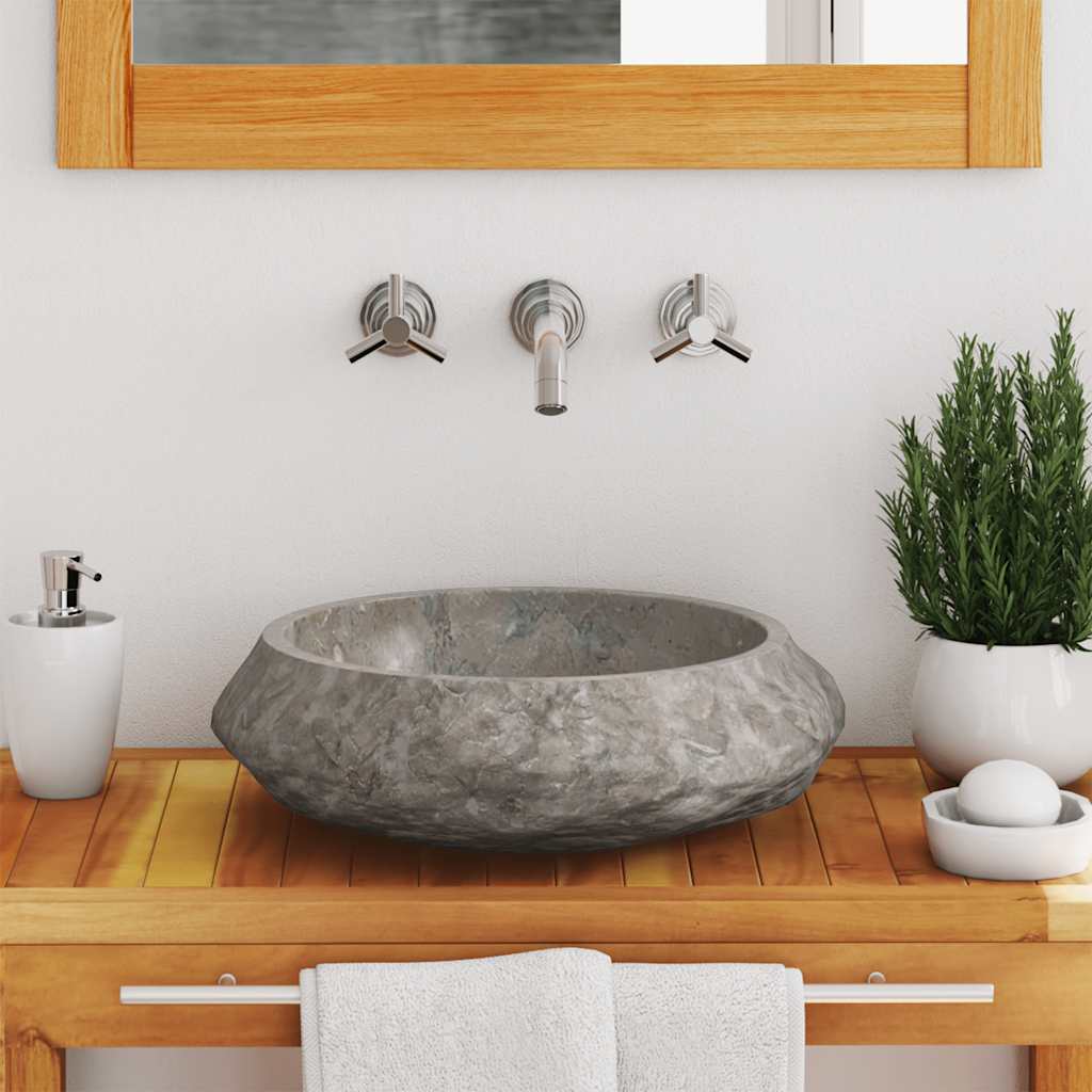 håndvask Ø40x12 cm marmor grå