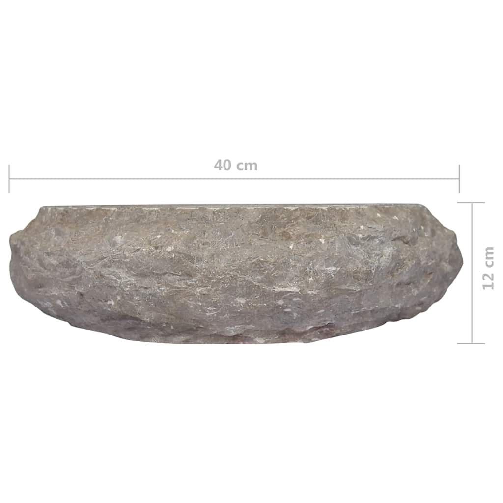 håndvask Ø40x12 cm marmor grå