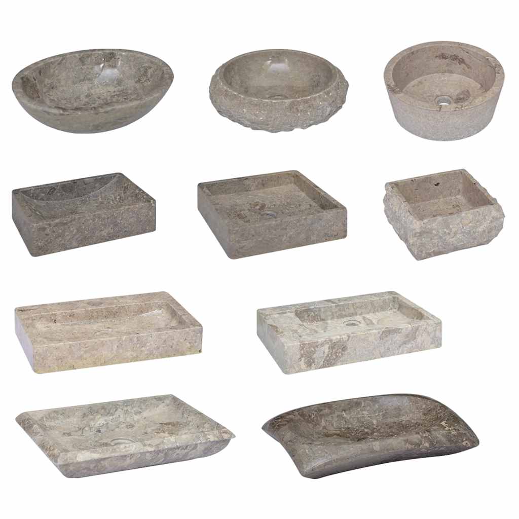 håndvask Ø40x12 cm marmor grå