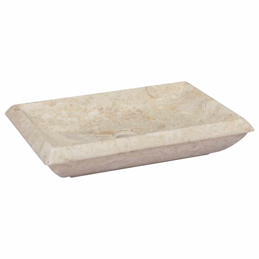 håndvask 50x35x10 cm marmor cremefarvet