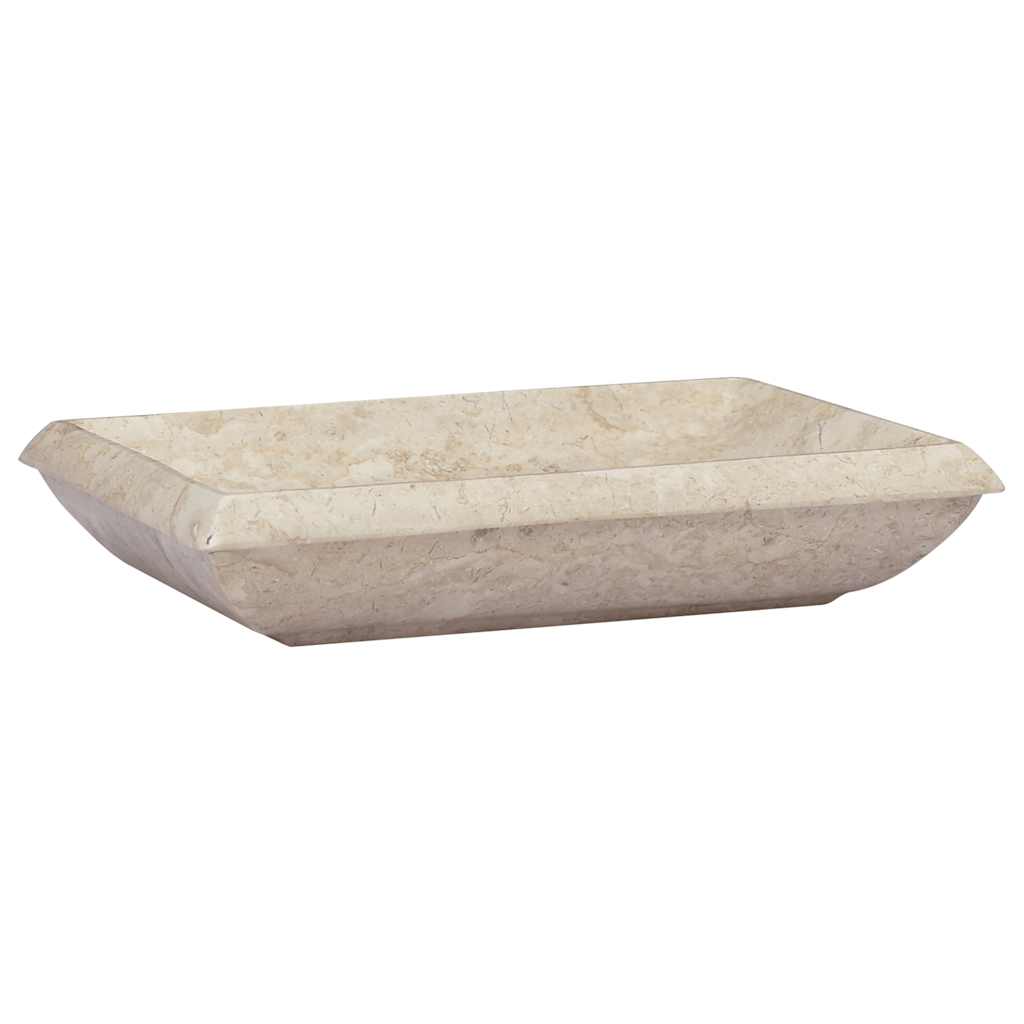 håndvask 50x35x10 cm marmor cremefarvet