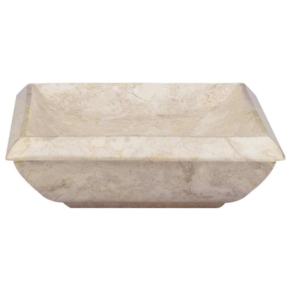 håndvask 50x35x10 cm marmor cremefarvet