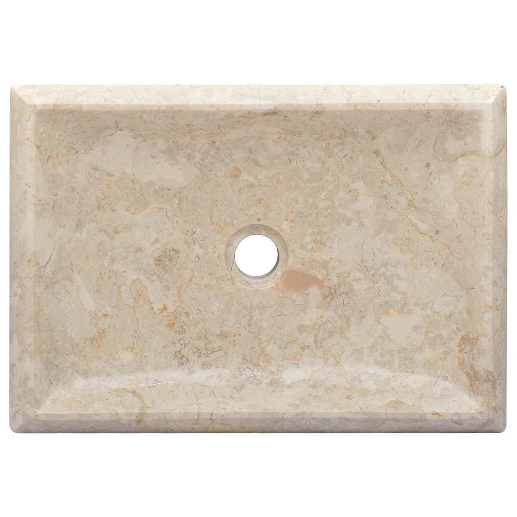 håndvask 50x35x10 cm marmor cremefarvet