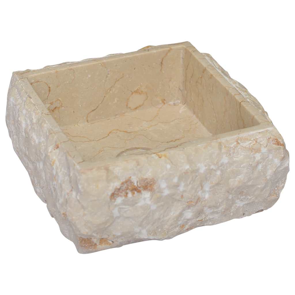 håndvask 30x30x13 cm marmor cremefarvet