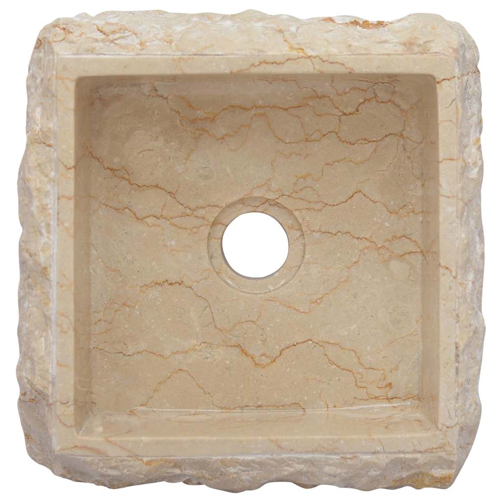 håndvask 30x30x13 cm marmor cremefarvet