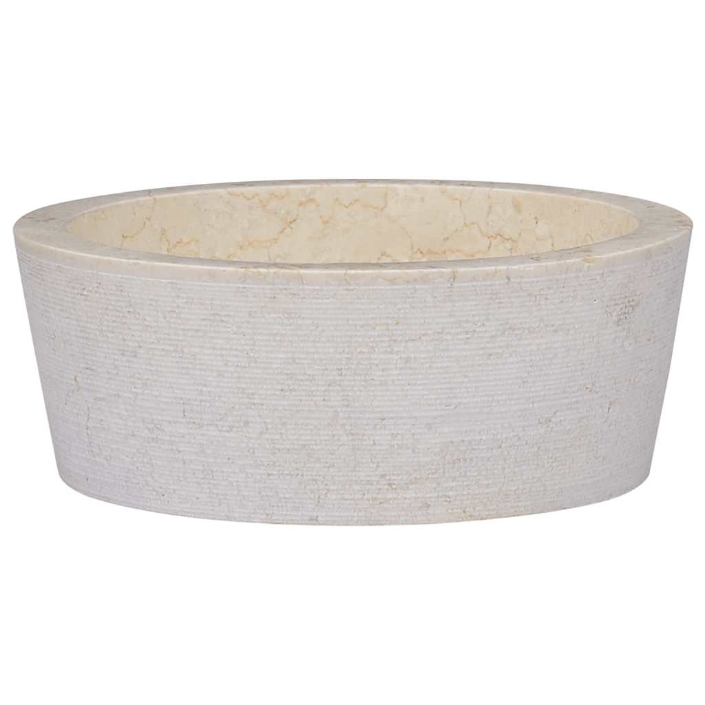 håndvask Ø40x15 cm marmor cremefarvet